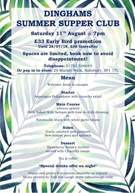 Supper Club with Dinghams, 11th August